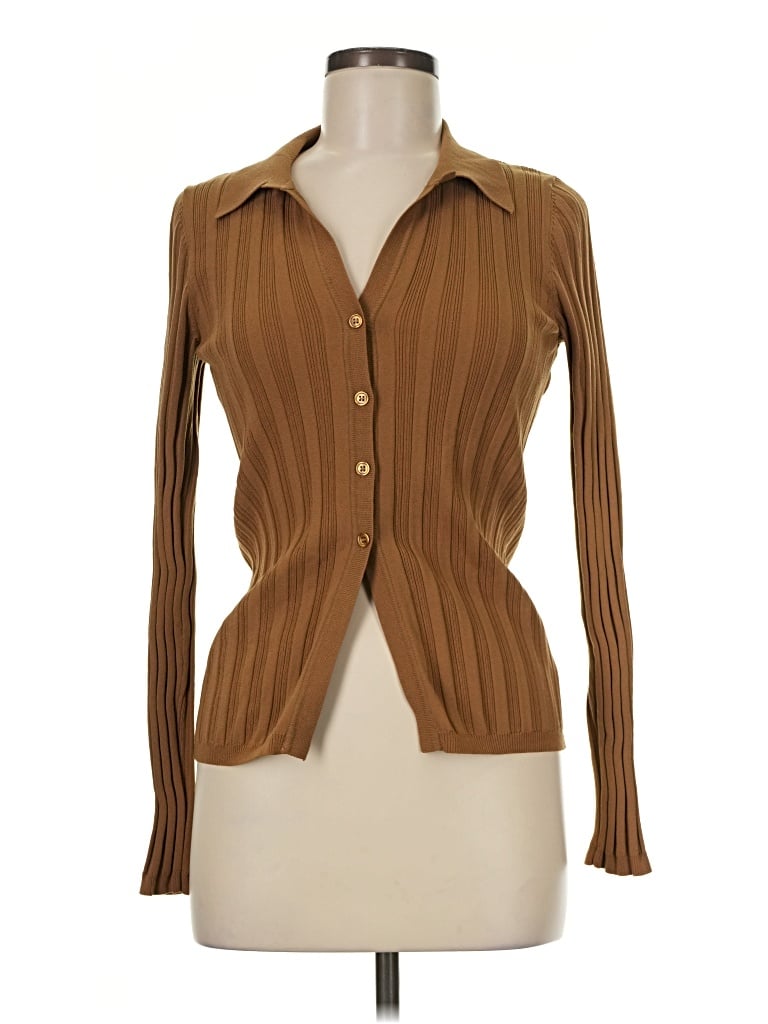Pre-owned Astr Long Sleeve Blouse In Brown