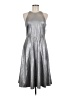 H By Halston 100% Polyester Metallic Silver Cocktail Dress Size 6 - photo 1