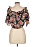 Almost Pink 100% Polyester Black Short Sleeve Blouse Size L - photo 2