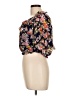 Almost Pink 100% Polyester Black Short Sleeve Blouse Size L - photo 5
