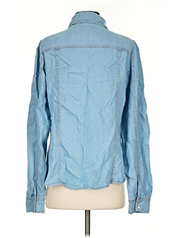 Aqua Long Sleeve Button-Down Shirt (view 2)