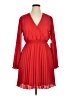 Signify 100% Polyester Solid Red Cocktail Dress Size XL - photo 1