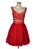 Sherri Hill 100% Polyester Solid Red Cocktail Dress Size 12 - photo 1