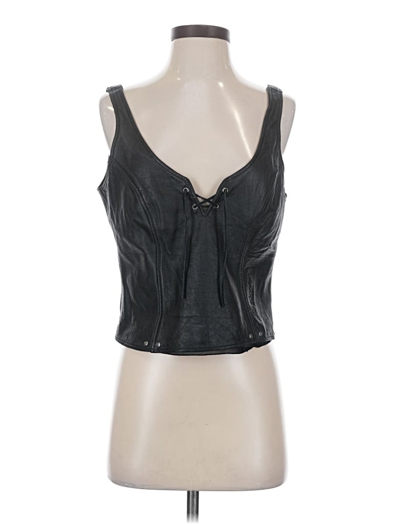 Pre-owned Harley Davidson Sleeveless Blouse In Black