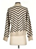 MNG Chevron-herringbone Ivory Turtleneck Sweater Size S - photo 2