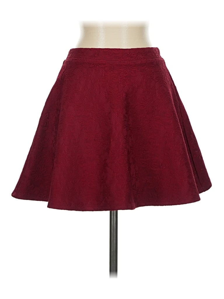 Pre-owned Forever 21 Casual Skirt In Burgundy