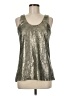 Ecru 100% Rayon Metallic Silver Sleeveless Blouse Size M (estimated) - photo 1