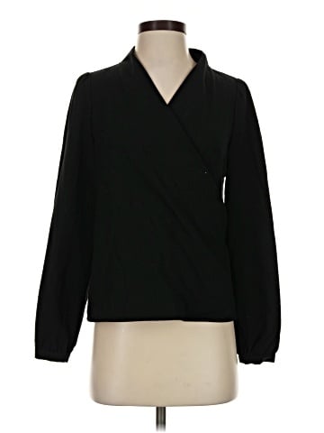 Aqua Long Sleeve Blouse (view 1)
