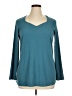East Adeline Teal Long Sleeve Top Size 0X - photo 1