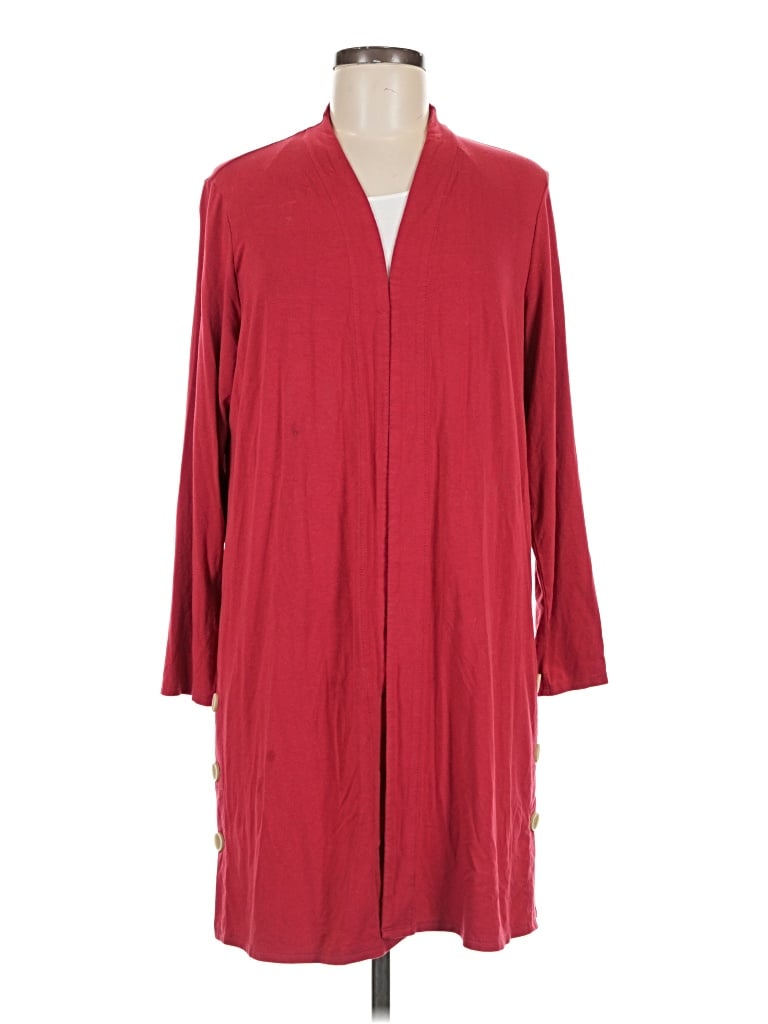 Pre-owned Jjill Kimono In Burgundy