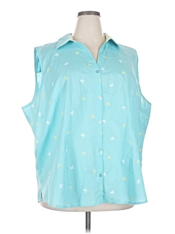 Basic Editions Sleeveless Button-Down Shirt (view 1)