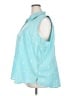 Basic Editions Stars Teal Sleeveless Button-Down Shirt Size 4X - photo 5