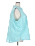 Basic Editions Stars Teal Sleeveless Button-Down Shirt Size 4X - photo 4