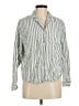 Gap Stripes Silver 3/4 Sleeve Button-Down Shirt Size M - photo 1