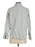 Gap Stripes Silver 3/4 Sleeve Button-Down Shirt Size M - photo 2