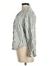 Gap Stripes Silver 3/4 Sleeve Button-Down Shirt Size M - photo 5