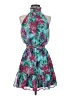 Aqua 100% Polyester Tropical Teal Cocktail Dress Size XS - photo 1