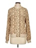 Equipment 100% Silk Animal Print Gold Jacket Size S - photo 1