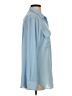 Ann Taylor LOFT 100% Polyester Color Block Blue Long Sleeve Blouse Size S - photo 4
