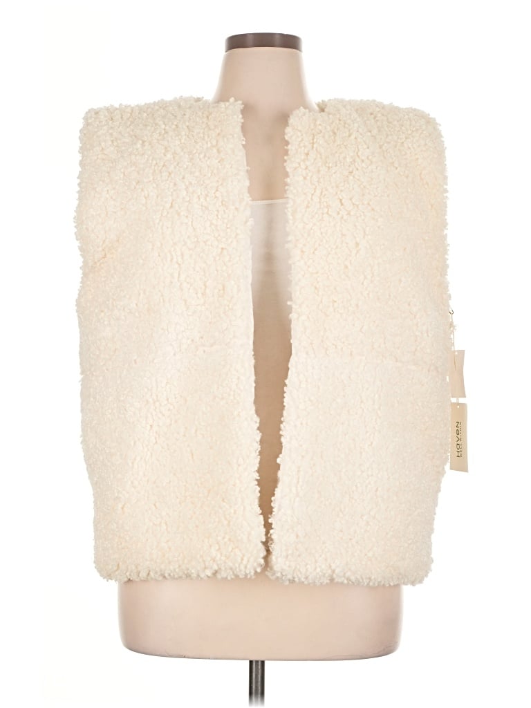 Pre-owned Haven Well Within Faux Fur Vest In Ivory