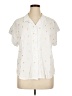 Alexander Jordan 100% Rayon Stars Ivory Short Sleeve Blouse Size XL - photo 1