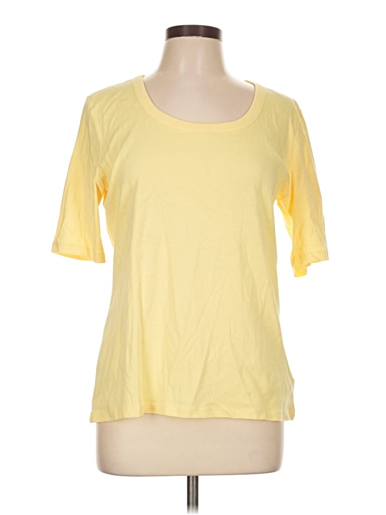 Pre-owned Talbots Outlet 3/4 Sleeve T-shirt In Yellow