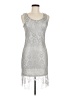 Venus 100% Polyester Silver Cocktail Dress Size S - photo 1