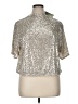 H&M Metallic Silver Short Sleeve Blouse Size XL - photo 1