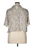 H&M Metallic Silver Short Sleeve Blouse Size XL - photo 2
