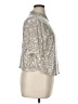 H&M Metallic Silver Short Sleeve Blouse Size XL - photo 4