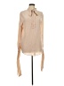 Equipment 100% Silk Tan Long Sleeve Silk Top Size L - photo 1