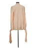 Equipment 100% Silk Tan Long Sleeve Silk Top Size L - photo 2