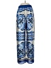 Zara 100% Polyester Print Blue Casual Pants Size XS - photo 2