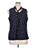 By Design Polka Dots Blue Sleeveless Blouse Size 1X - photo 1