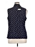 By Design Polka Dots Blue Sleeveless Blouse Size 1X - photo 2