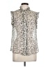 7 For All Mankind Animal Print Silver Sleeveless Blouse Size L - photo 1