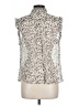 7 For All Mankind Animal Print Silver Sleeveless Blouse Size L - photo 2