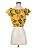Lily White 100% Polyester Yellow Short Sleeve Blouse Size S - photo 1