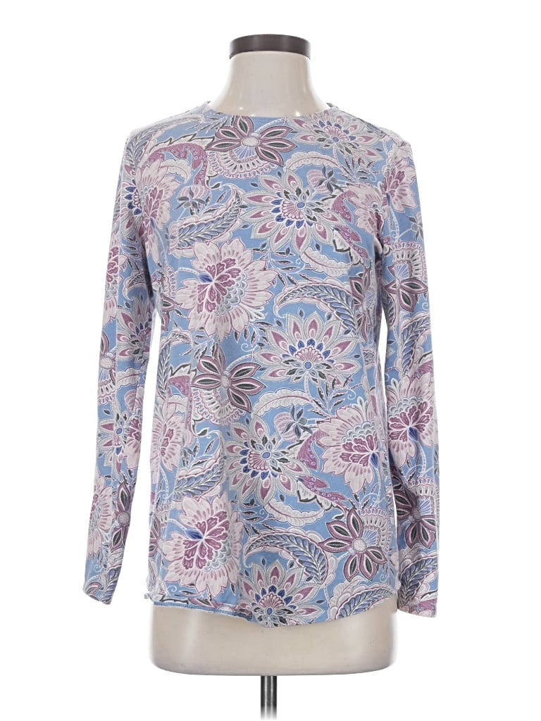 Pre-owned Purejill Long Sleeve Blouse In Blue