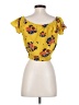 Lily White 100% Polyester Yellow Short Sleeve Blouse Size S - photo 2