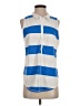 Unbranded Stripes Blue Sleeveless Button-Down Shirt Size S (estimated) - photo 1