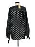 Suzanne Betro 100% Polyester Polka Dots Black Long Sleeve Blouse Size M - photo 2