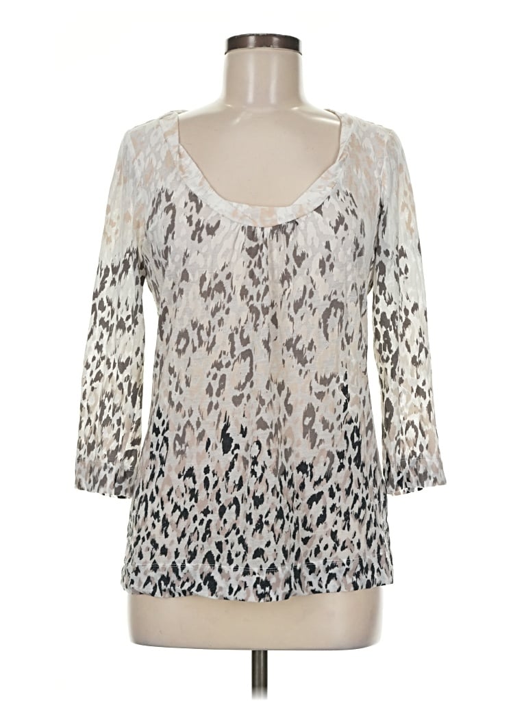 Pre-owned Calvin Klein 3/4 Sleeve T-shirt In Ivory