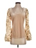 Boston Proper 100% Polyester Tan 3/4 Sleeve Top Size XS - photo 1