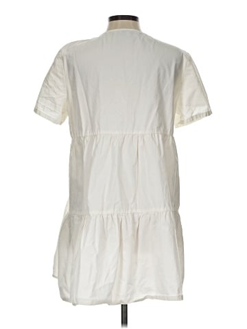 Madewell Button-Front Short-Sleeve Tiered Mini Dress (view 2)