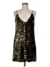 Unbranded 100% Polyester Stars Gold Black Cocktail Dress Size M - photo 1