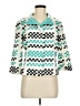Carlisle Teal 3/4 Sleeve Button-Down Shirt Size 8 - photo 1