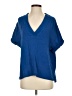 Dear John 100% Cotton Blue Short Sleeve Blouse Size XS - photo 1