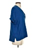 Dear John 100% Cotton Blue Short Sleeve Blouse Size XS - photo 4