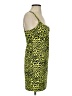 Likely 100% Polyester Animal Print Yellow Cocktail Dress Size 4 - photo 4